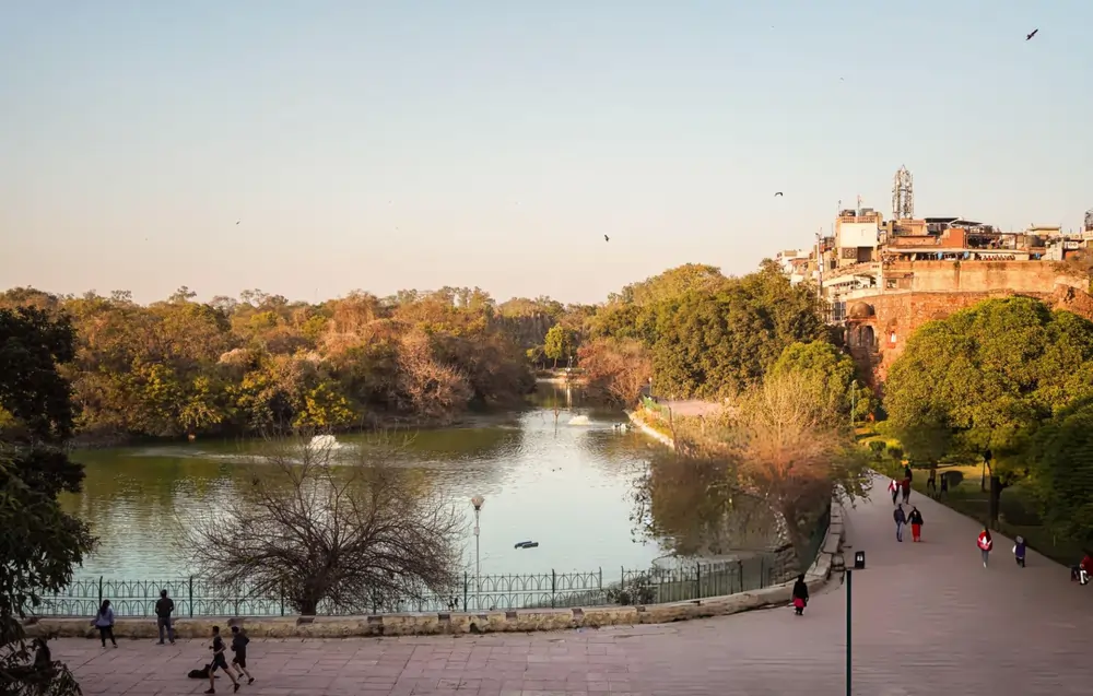 Sunset view of Hauz Khas lake